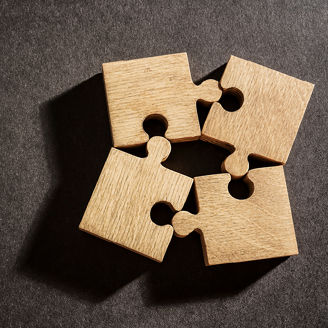 puzzle pieces against dark background