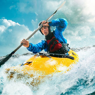 Man in yellow raft