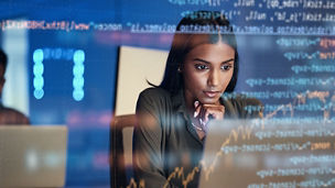 woman looking at laptop