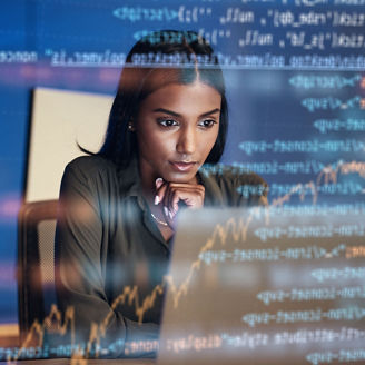 woman looking at laptop