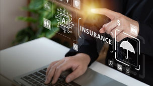 Finger tapping digital screen of insurance