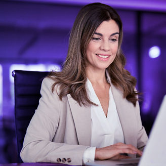 Young woman working on computer