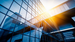 landmarks of modern city,financial district in China.