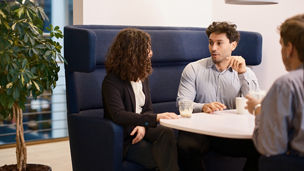 Employees talking