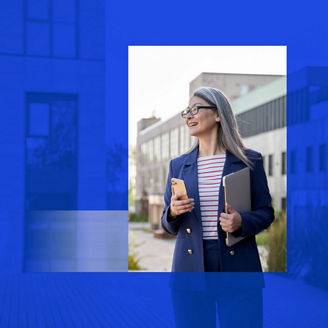 business woman looking forward