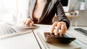 woman doing accounting