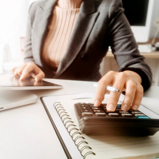 woman doing accounting