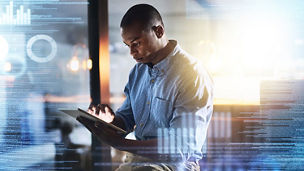 Person diving into digital transformation