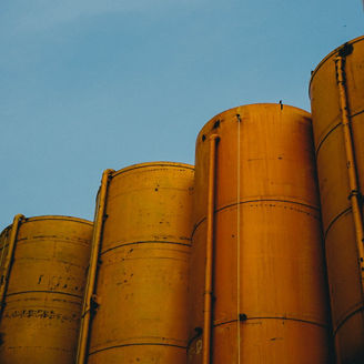 yellow oil barrels 