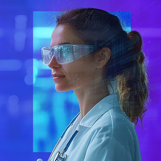 woman with protection glasses