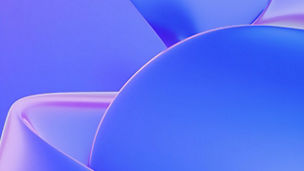 Banner abstrato em tons de azul e roxo com formas arredondadas