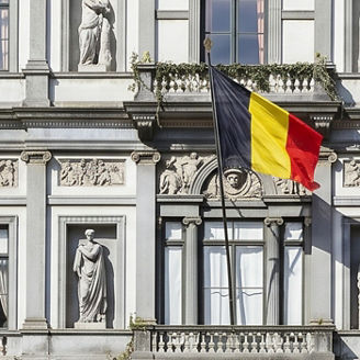 Building with belgian flag