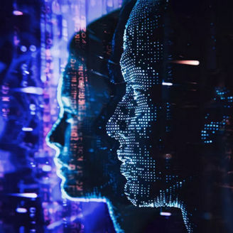 Digital robotic human faces