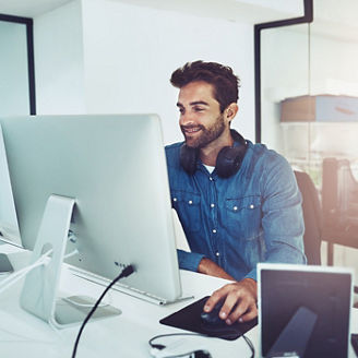 ISAE specialist working at his desk