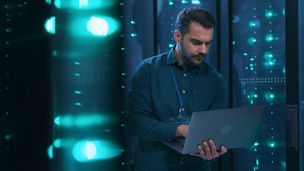 Cyber professional analyzing data 