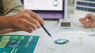 people looking at statistics