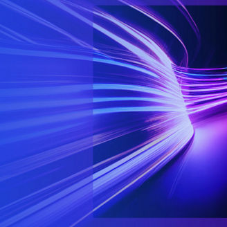 Abstract visual with blue and purple energy flows