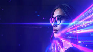  Woman reflecting data approach