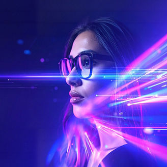  Woman reflecting data approach