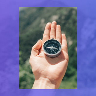 compass in a hand