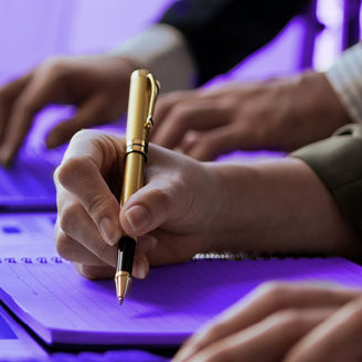 Office desk with materials