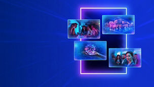 Futuristic digital interface with data visualization panels, holographic HUD screens for cyber security, glowing blue and purple tech background