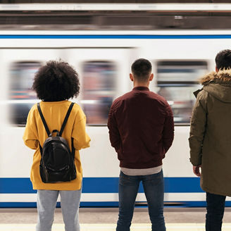 People waiting for train