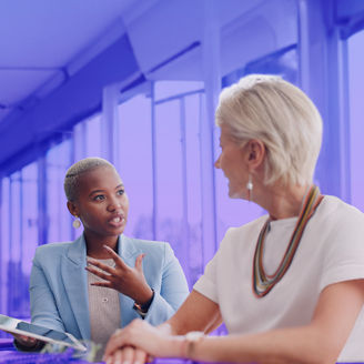 Two ladies talking