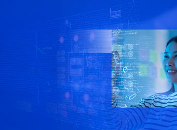 Woman looking at data