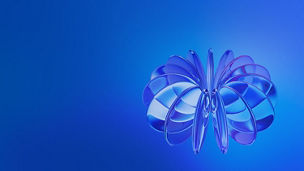 Abstract blue 3d shape on a blue background