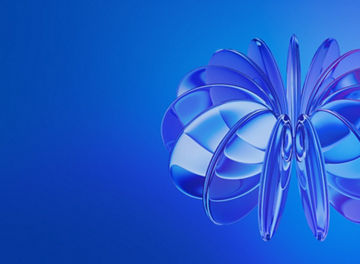 Abstract blue 3d shape on a blue background