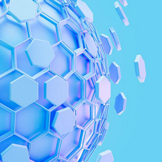 abstract blue hexagons