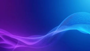 Abstract flowing lines on gradient background in blue and purple