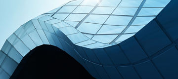 Modern architecture business building abstract curve line details steel facade background .