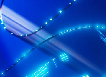 Abstract glowing blue digital lines and light effects