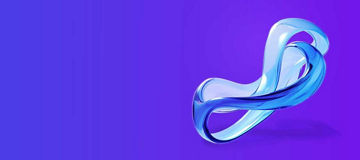 Abstract inverted mobius strip like structure banner