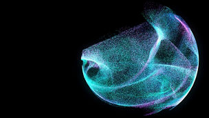  Abstract motion background loop with particles and spehere