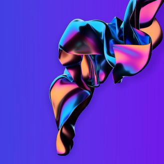 Abstract multicolor metallic shape