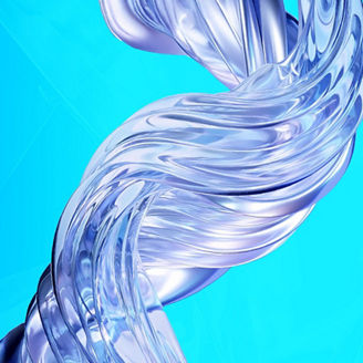 Abstract twisted glass ribbon vertical banner