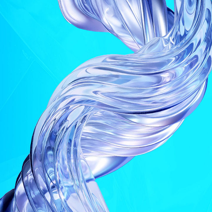 Abstract twisted glass ribbon vertical banner