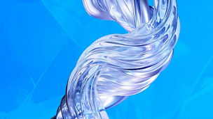 Abstract twisted glass ribbon vertical