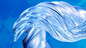 Abstract twisted glass ribbon