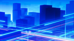 Abstract buildings with luminous lines