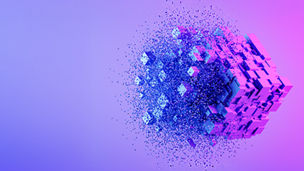 Abstrakter Wuerfel mit trennenden