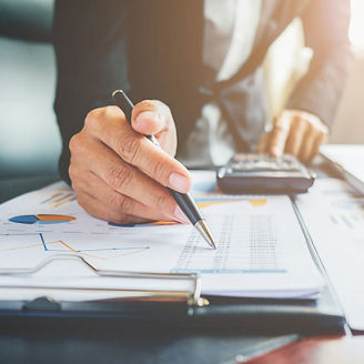 Business concept. Business people discussing the charts and graphs showing the results of their successful teamwork.