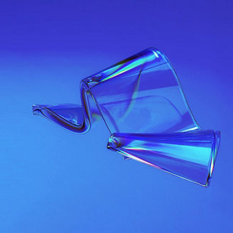 Acrylic blue swirl banner