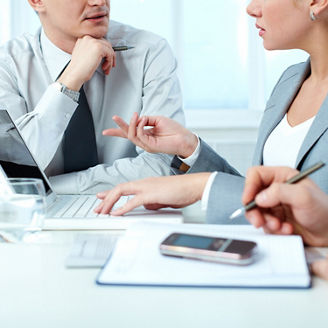 business talk between 2 people 