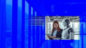 woman and robot