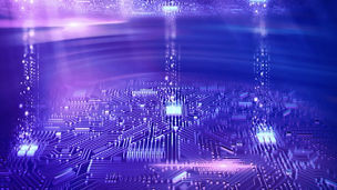 Data transmission channel. Transferring of big data. Motion of digital data flow.
