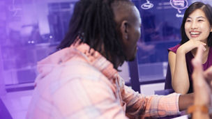 Two colleagues in a meeting